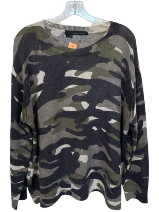 360 Cashmere Size L Green & Gray Cashmere Long Sleeve Camo Sweater Green & Gray / L