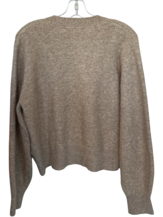 Karlie Size M Oatmeal Cashmere Blend Long Balloon Sleeve Buttons Sweater Oatmeal / M