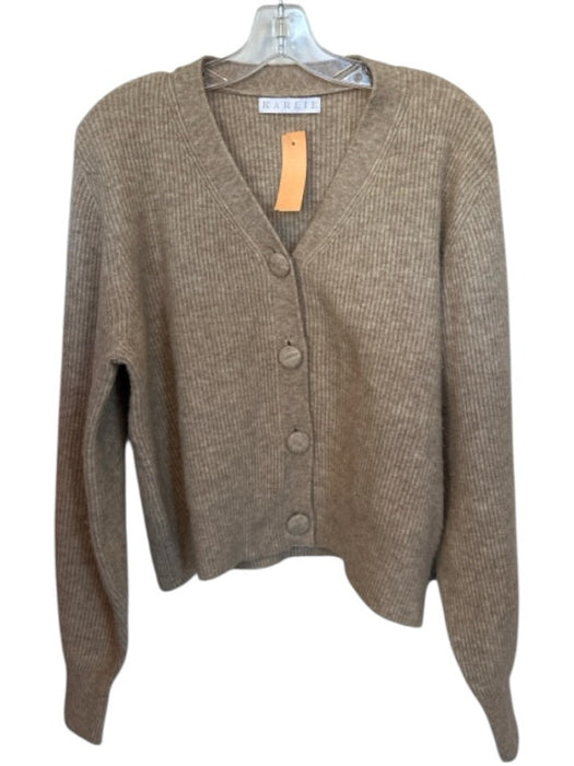 Karlie Size M Oatmeal Cashmere Blend Long Balloon Sleeve Buttons Sweater Oatmeal / M
