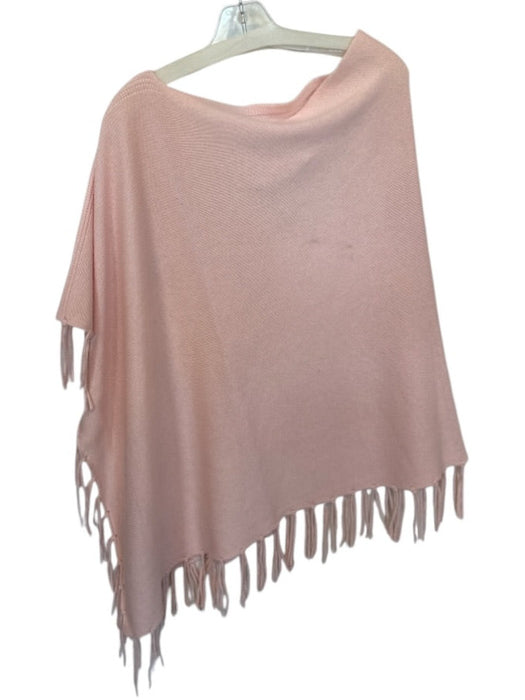 Artisan NY Size One Size Baby Pink Knit Fringe Poncho Sweater Baby Pink / One Size