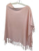 Artisan NY Size One Size Baby Pink Knit Fringe Poncho Sweater Baby Pink / One Size