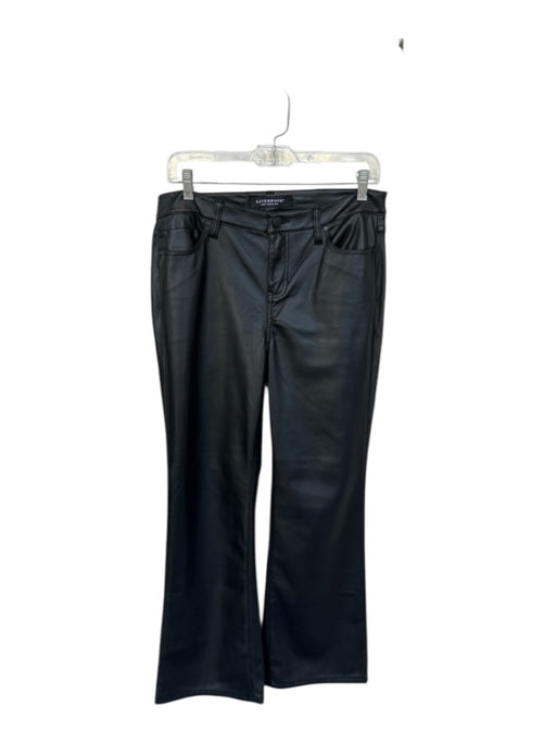 Liverpool Size 28 Black Vegan Leather Mid Rise Bootcut Cropped Pants Black / 28