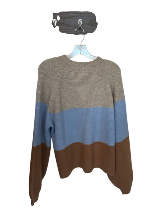 ee:some Size M Brown & Blue Acrylic Blend Long Balloon Sleeve Knit Sweater Brown & Blue / M