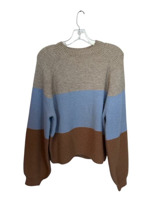 ee:some Size M Brown & Blue Acrylic Blend Long Balloon Sleeve Knit Sweater Brown & Blue / M