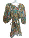 Cleobella Size XS Teal & Green Cotton Long Balloon Sleeve Kaleidoscope Dress Teal & Green / XS