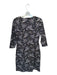 J. McLaughlin Size S Black & Taupe Nylon Blend Long Sleeve Flowers Dress Black & Taupe / S