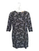 J. McLaughlin Size S Black & Taupe Nylon Blend Long Sleeve Flowers Dress Black & Taupe / S