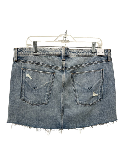 Hudson Size 32 Light Wash Cotton Denim Distressed Fray hem Mini Skirt Light Wash / 32