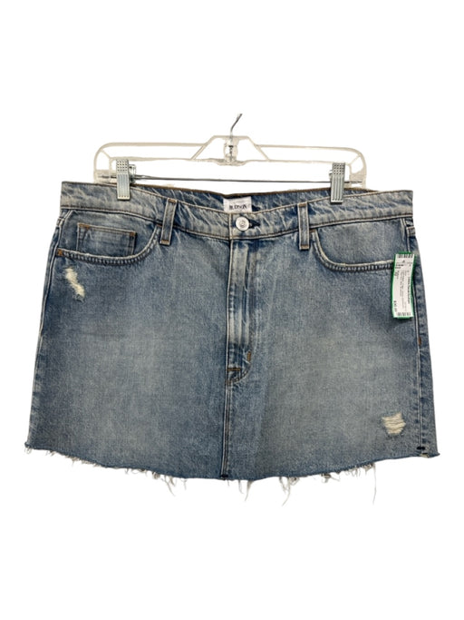 Hudson Size 32 Light Wash Cotton Denim Distressed Fray hem Mini Skirt Light Wash / 32