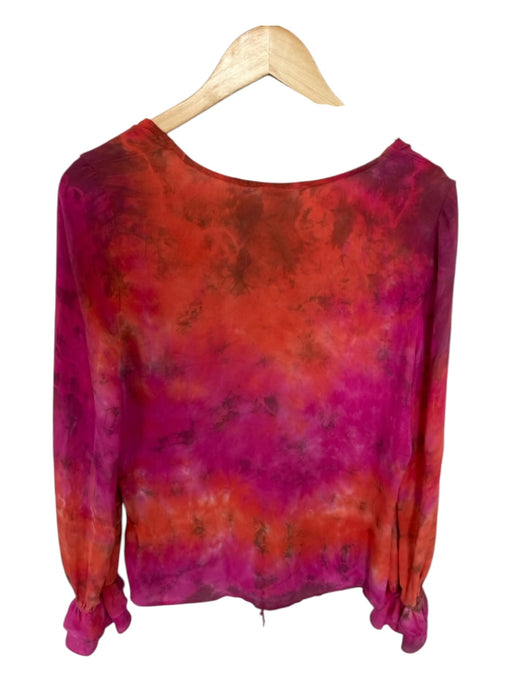 Mij by Michelle Jonas Size S Pink & Orange Silk Tie Dye Long Sleeve Top Pink & Orange / S