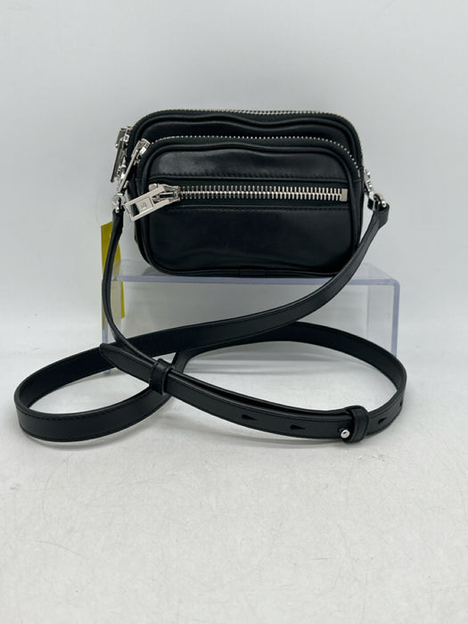 Alexander Wang Black & Silver Leather Zippers Rectangle Crossbody Belt Bag Bag