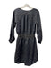 Rebecca Taylor Size Est S Black Silk Mini Long Sleeve V Neck Elastic Waist Dress Black / Est S