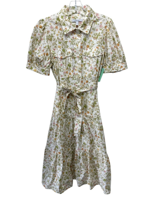 Derek Lam 10 Crosby Size 8 Yellow, Green, Orange Cotton Blend Short Sleeve Dress Yellow, Green, Orange / 8