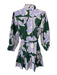 Christy Lynn Size Medium Purple, Green, Yellow Cotton Long puff sleeve Dress Purple, Green, Yellow / Medium