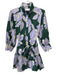 Christy Lynn Size Medium Purple, Green, Yellow Cotton Long puff sleeve Dress Purple, Green, Yellow / Medium