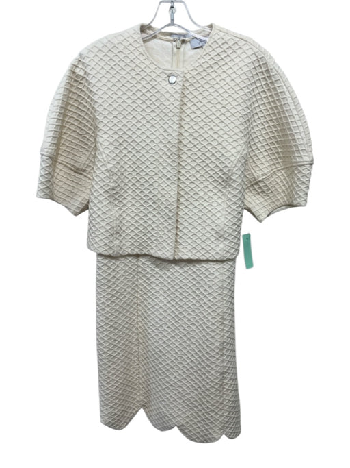Pearl by Lela Rose Size M/8 Cream White Cotton Blend Sleeveless Dress Set Cream White / M/8