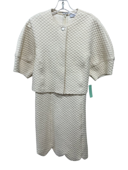 Pearl by Lela Rose Size M/8 Cream White Cotton Blend Sleeveless Dress Set Cream White / M/8