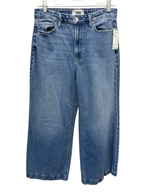 Paige Size 28 Medium Wash Cotton Denim High Rise Wide Leg distressed Jeans Medium Wash / 28