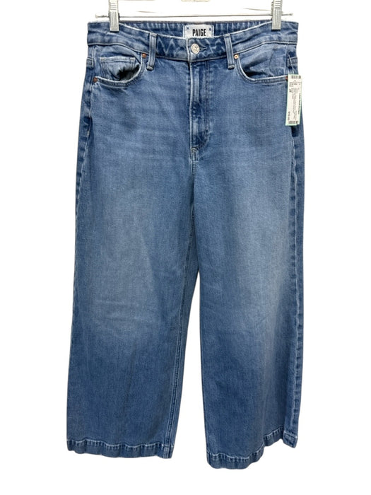 Paige Size 28 Medium Wash Cotton Denim High Rise Wide Leg distressed Jeans Medium Wash / 28