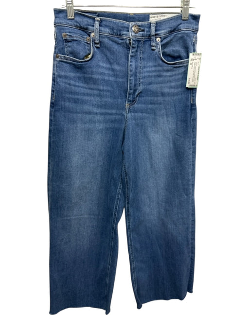 Rag & Bone Size 29 Medium Wash Cotton Denim High Rise Whiskering Wide Leg Jeans Medium Wash / 29