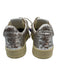 Autry Shoe Size 38 Silver & Beige Leather & Rubber Laces Low Top Sneakers Silver & Beige / 38