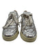 Autry Shoe Size 38 Silver & Beige Leather & Rubber Laces Low Top Sneakers Silver & Beige / 38