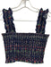 Hill House Size M Navy Blue Print Cotton Smocked Ruffle Straps Midi Skirt Set Navy Blue Print / M
