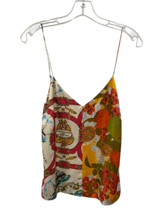 La Prestic Ouiston Size 2 Red, Blue, Yellow Silk Abstract Pattern Block Top Red, Blue, Yellow / 2