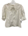 Ulla Johnson Size 4 White Cotton Half Sleeve V Neck Scalloped Trim Top White / 4