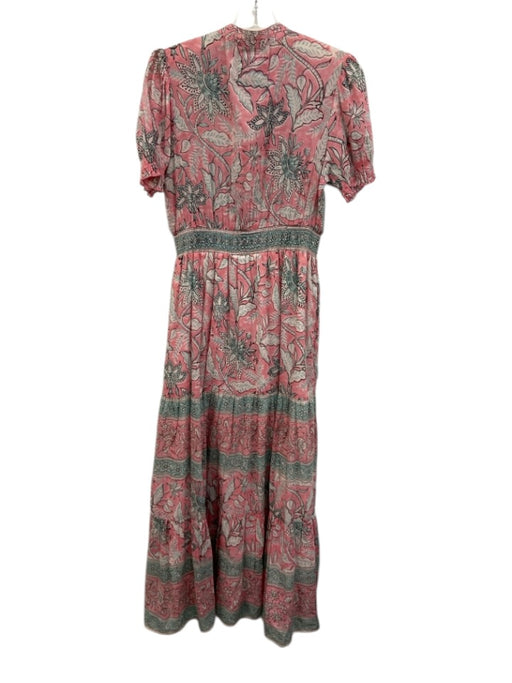 Sal Rosa Size M Pink, Blue, White Cotton Floral Half Button Short Sleeve Dress Pink, Blue, White / M