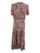 Sal Rosa Size M Pink, Blue, White Cotton Floral Half Button Short Sleeve Dress Pink, Blue, White / M