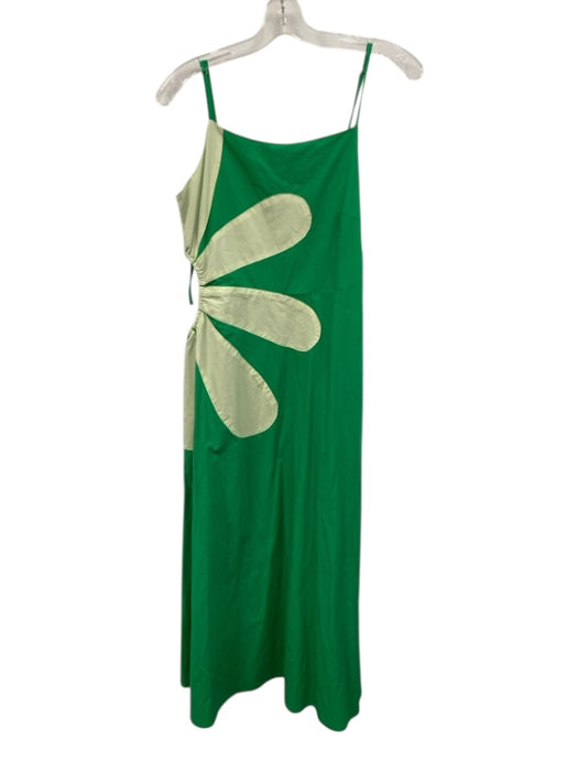 Strut & Bolt Size M Green & White Cotton Cut Out Floral Spaghetti Strap Dress Green & White / M