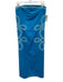 Anna Cate Size S/M Blue Print Cotton Embroidered Back Zip Strapless Midi Dress Blue Print / S/M