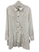 Ganni Size S / 36 White Cotton Button Down Collar Long Sleeve Knee length Dress White / S / 36