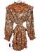 Christy Lynn Size L Orange & White print Cotton Floral Floral Embroidery Dress Orange & White print / L