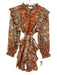 Christy Lynn Size L Orange & White print Cotton Floral Floral Embroidery Dress Orange & White print / L