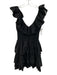 Love The Label Size XS Black Cotton Tiered Accordion Pleats Smocked Waist Dress Black / XS