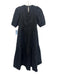 Zara Size XS Black Cotton Pockets Puff Sleeve Tiered Keyhole Back Dress Black / XS