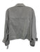 TWP Size M/L Gray & White Silk Blend Cropped Button Up Chest Pocket Striped Top Gray & White / M/L