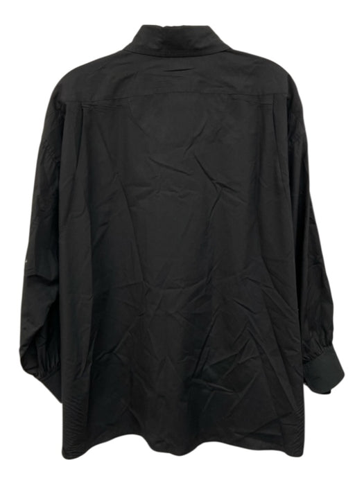 Suzie Kondi Size S Black Cotton Button Up Long Sleeve Chest Pocket Top Black / S