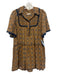Pilcro Size S Tan & blue Viscose & Polyamide Lace Trim Button Detail Mini Dress Tan & blue / S