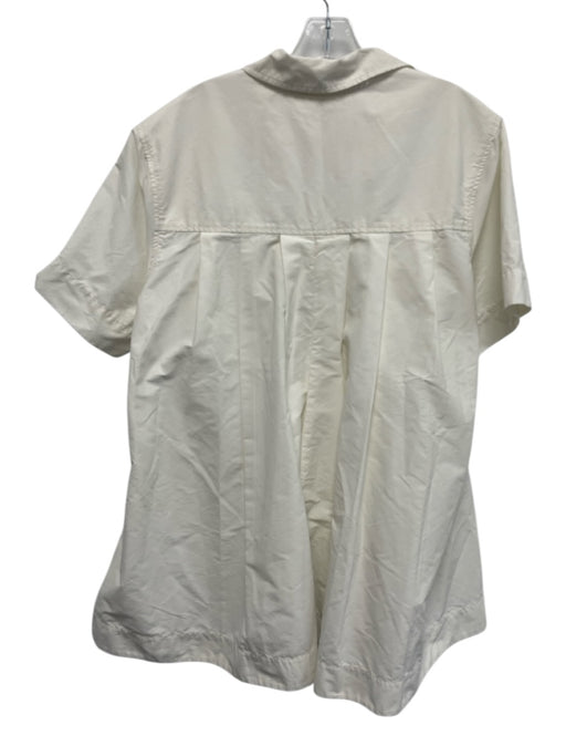 Simkhai Size XS White Cotton & Polyamide Button Detail Short Sleeve Mini Dress White / XS
