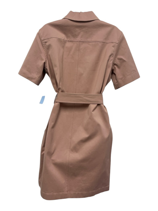 Hermes Size 40 Mauve Pink Cotton Zip Detail Pockets Tie Belt Dress Mauve Pink / 40
