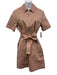 Hermes Size 40 Mauve Pink Cotton Zip Detail Pockets Tie Belt Dress Mauve Pink / 40
