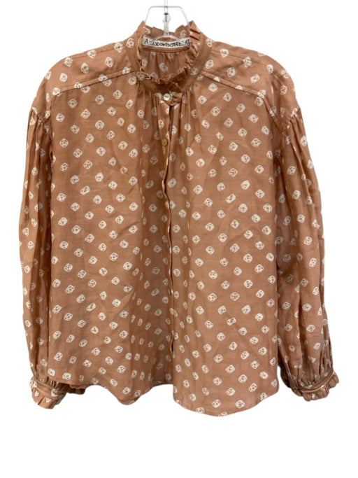 Alix of Bohemia Size S Blush Pink Cotton & Silk All Over Print Button Up Top Blush Pink / S