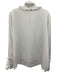 Lafayette 148 Size L White Polyester Ruffle Tie Detail Split V neck Top White / L