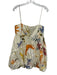 Zara Size M Cream & Multi Cotton Sleeveless Bubble Hem Spaghetti Strap Dress Cream & Multi / M