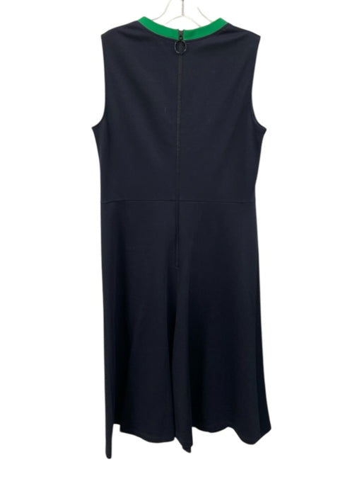 Akris Punto Size 12 Navy & Green Viscose & Polyamide Sleeveless Back Zip Dress Navy & Green / 12