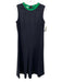 Akris Punto Size 12 Navy & Green Viscose & Polyamide Sleeveless Back Zip Dress Navy & Green / 12