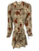 Ulla Johnson Size 12 Cream & Multi Silk Button Front Tie belt Long Sleeve Dress Cream & Multi / 12